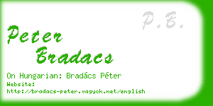 peter bradacs business card